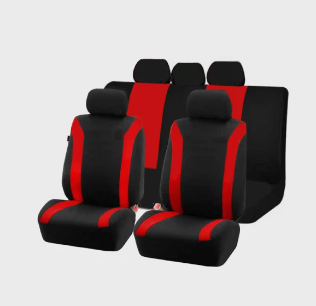 Cubre asientos  universal Tela Negro con detalles en rojo