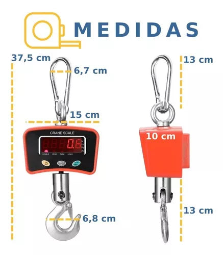 Balanza De Cocina Digital Gancho Pesa Hasta 500 G Roja